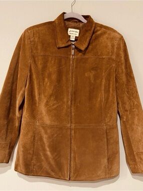 St. John's Bay Suede Jacket Large Warm Brown Classic Western Fall Festival Soft